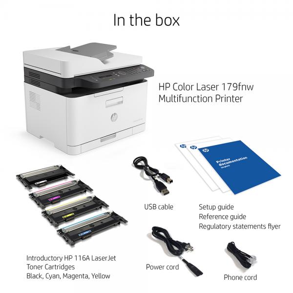 Máy in HP Color Laser MFP 179fnw (4ZB97A) Print,  copy,  scan,  Fax,  Network,  Wifi